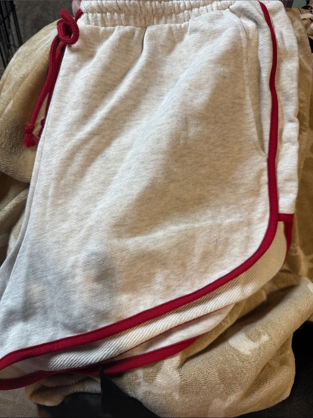 Women’s Heather, gray Shorts with red Trim